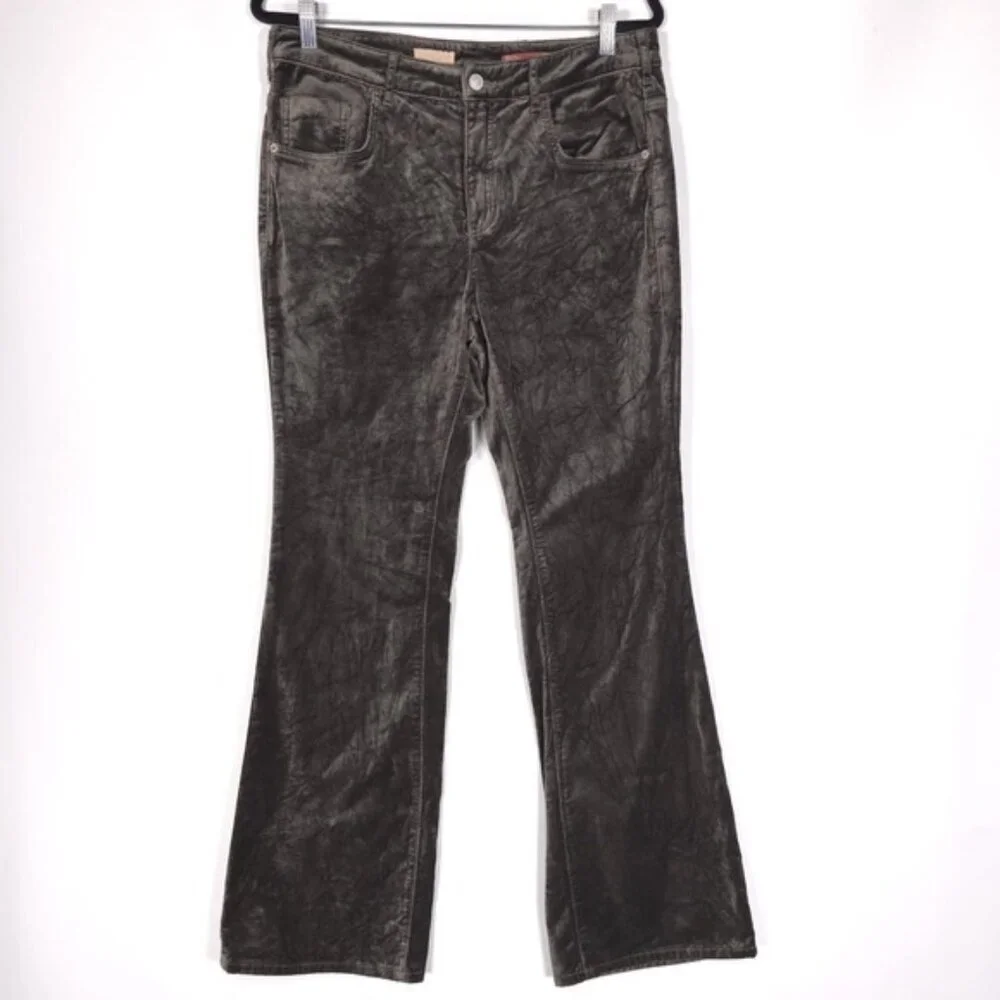 Anthropologie Pilcro Women’s Demilune Boot Velvet Flare Jeans MOSS Size 31‎